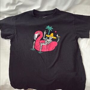 Brisco Brands T-Shirt with Skeleton and Flamingo Design - Women’s M